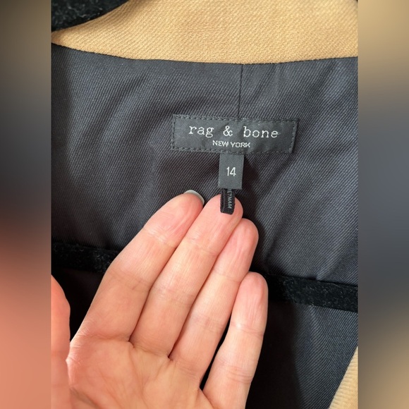 new Rag and Bone Nancy peak lapel blazer jacket in camel natural ponte - Picture 5 of 8